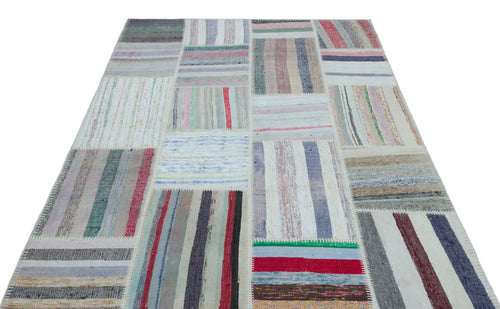 Teselya 25427 Multy Striped Wool Handmade Area Rug 5'3" x 7'5"