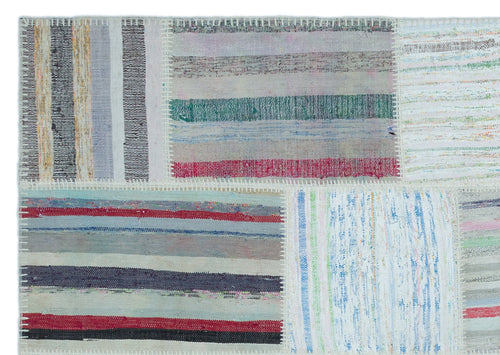 Teselya 25427 Multy Striped Wool Handmade Area Rug 5'3" x 7'5"