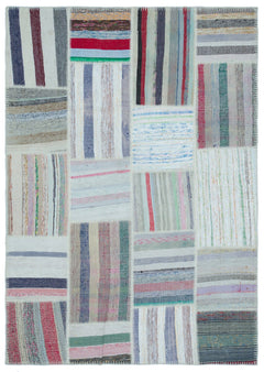 Teselya 25427 Multy Striped Wool Handmade Area Rug 5'3" x 7'5"