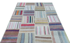 Teselya 25430 Multy Striped Wool Handmade Area Rug 5'3" x 7'5"