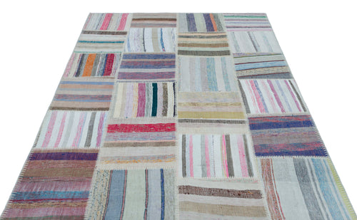 Teselya 25430 Multy Striped Wool Handmade Area Rug 5'3" x 7'5"
