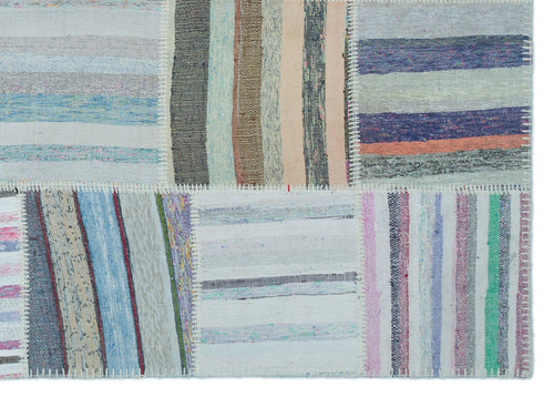 Teselya 25430 Multy Striped Wool Handmade Area Rug 5'3" x 7'5"
