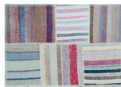 Teselya 25430 Multy Striped Wool Handmade Area Rug 5'3" x 7'5"