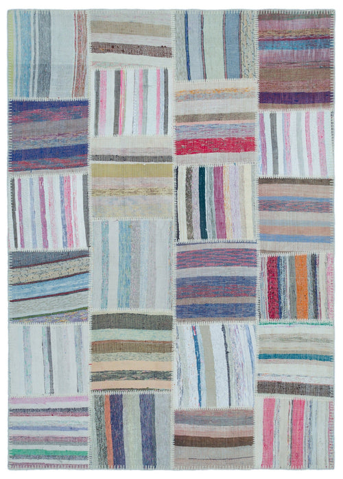 Teselya 25430 Multy Striped Wool Handmade Area Rug 5'3" x 7'5"