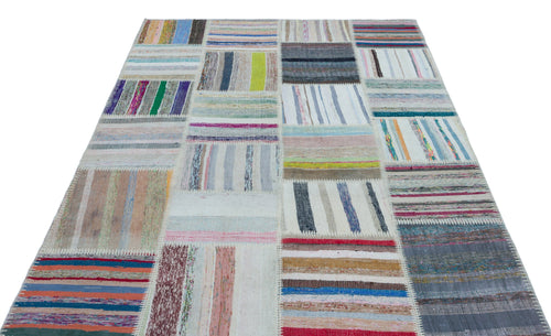 Teselya 25433 Multy Striped Wool Handmade Area Rug 5'3" x 7'5"