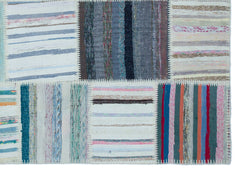 Teselya 25433 Multy Striped Wool Handmade Area Rug 5'3" x 7'5"