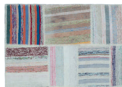 Teselya 25433 Multy Striped Wool Handmade Area Rug 5'3" x 7'5"