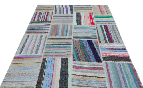 Teselya 25434 Multy Striped Wool Handmade Area Rug 5'3" x 7'6"