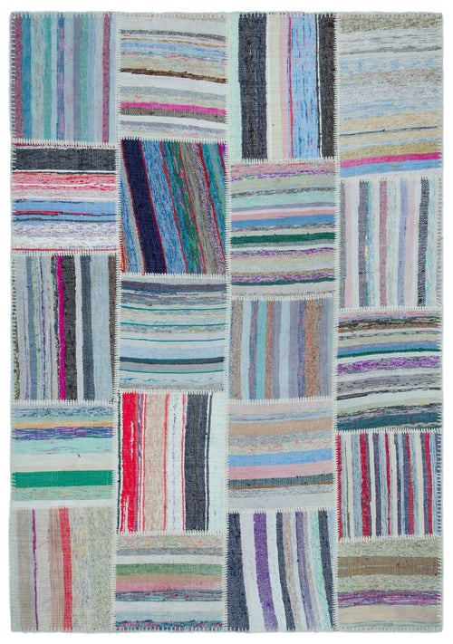 Teselya 25434 Multy Striped Wool Handmade Area Rug 5'3" x 7'6"