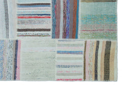 Teselya 25437 Multy Striped Wool Handmade Area Rug 5'3" x 7'6"