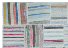 Teselya 25437 Multy Striped Wool Handmade Area Rug 5'3" x 7'6"