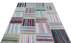 Teselya 25438 Multy Striped Wool Handmade Area Rug 5'3" x 7'5"
