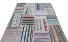 Teselya 25440 Multy Striped Wool Handmade Area Rug 5'3" x 7'5"