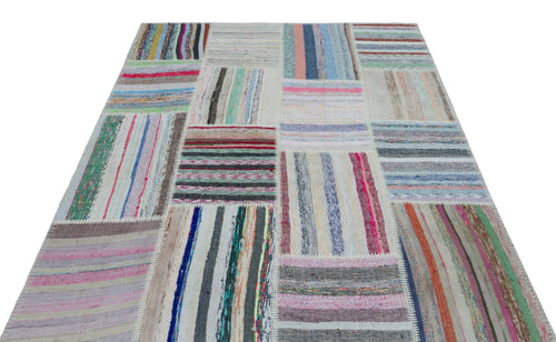 Teselya 25440 Multy Striped Wool Handmade Area Rug 5'3" x 7'5"
