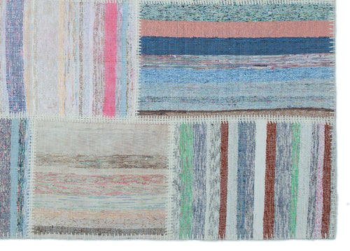 Teselya 25440 Multy Striped Wool Handmade Area Rug 5'3" x 7'5"