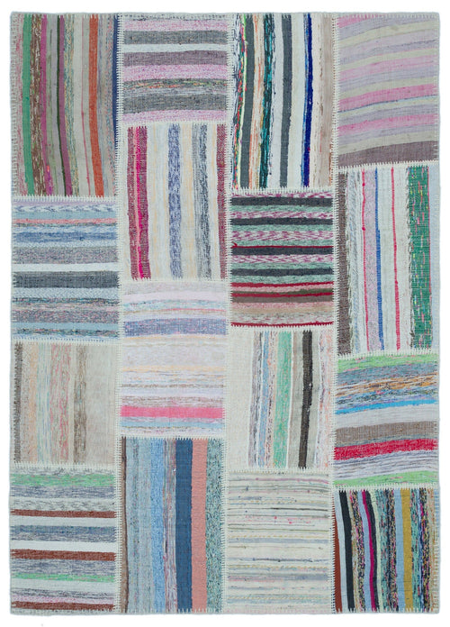 Teselya 25440 Multy Striped Wool Handmade Area Rug 5'3" x 7'5"