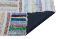 Teselya 25441 Beige Striped Wool Handmade Area Rug 5'3" x 7'4"