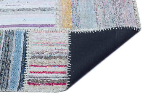 Teselya 25448 Beige Striped Wool Handmade Area Rug 5'3" x 7'4"