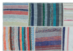 Teselya 25449 Patchwork Striped Wool Handmade Area Rug 5'3" x 7'7"
