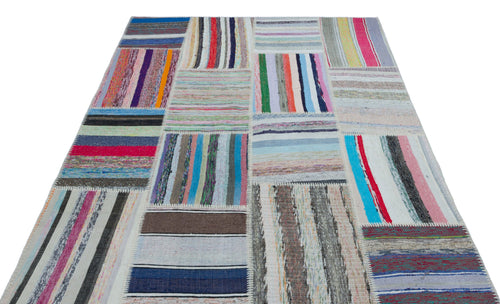 Teselya 25452 Multy Striped Wool Handmade Area Rug 5'3" x 7'5"
