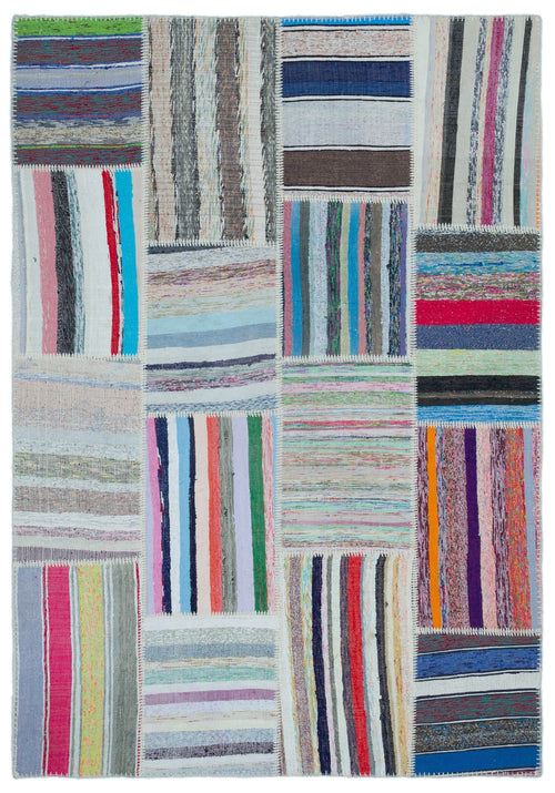 Teselya 25452 Multy Striped Wool Handmade Area Rug 5'3" x 7'5"