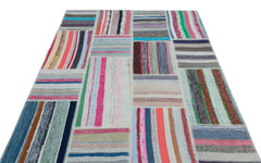 Teselya 25456 Multy Striped Wool Handmade Area Rug 5'3" x 7'5"
