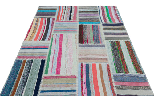 Teselya 25456 Multy Striped Wool Handmade Area Rug 5'3" x 7'5"
