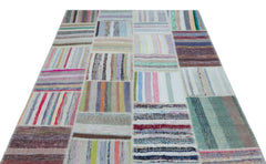 Teselya 25459 Multy Striped Wool Handmade Area Rug 5'3" x 7'5"