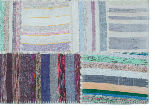 Teselya 25459 Multy Striped Wool Handmade Area Rug 5'3" x 7'5"