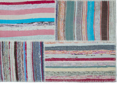 Teselya 25461 Multy Striped Wool Handmade Area Rug 5'3" x 7'5"