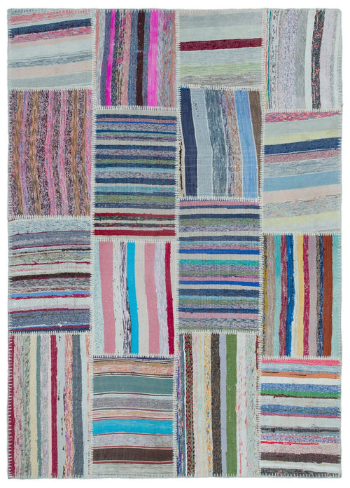 Teselya 25461 Multy Striped Wool Handmade Area Rug 5'3" x 7'5"