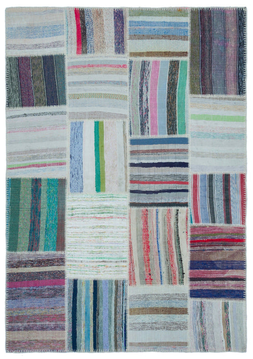 Teselya 25462 Multy Striped Wool Handmade Area Rug 5'3" x 7'6"