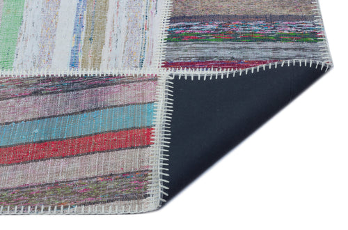 Teselya 25464 Multy Striped Wool Handmade Area Rug 5'3" x 7'6"