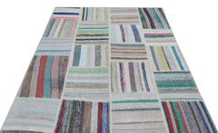 Teselya 25464 Multy Striped Wool Handmade Area Rug 5'3" x 7'6"