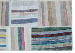 Teselya 25464 Multy Striped Wool Handmade Area Rug 5'3" x 7'6"