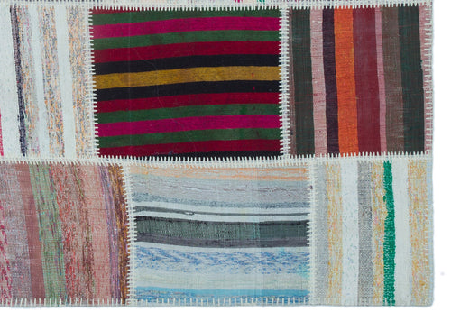 Teselya 25465 Multy Striped Wool Handmade Area Rug 5'3" x 7'5"