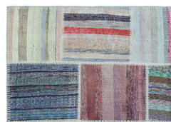 Teselya 25465 Multy Striped Wool Handmade Area Rug 5'3" x 7'5"