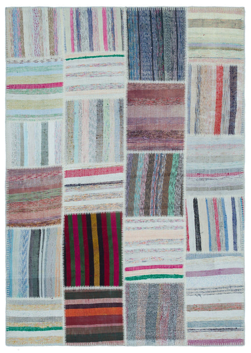 Teselya 25465 Multy Striped Wool Handmade Area Rug 5'3" x 7'5"