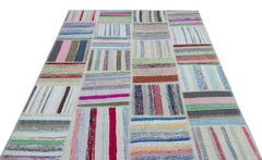 Teselya 25466 Multy Striped Wool Handmade Area Rug 5'3" x 7'5"