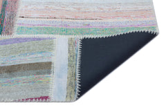 Teselya 25469 Beige Striped Wool Handmade Area Rug 5'3" x 7'4"