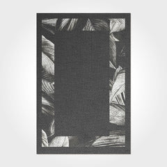 Isla Black Frame Chenille and Cotton Digital Print Area Rug