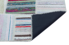 Teselya Beige Striped Wool Handmade Area Rug 5'3" x 7'5"