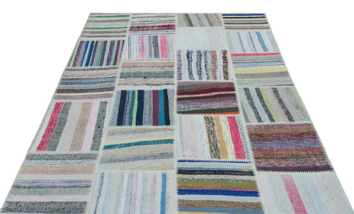 Teselya 25471 Multy Striped Wool Handmade Area Rug 5'3" x 7'5"