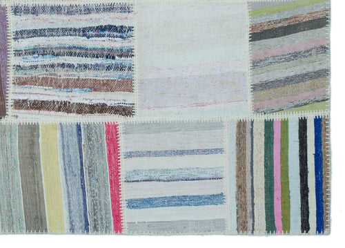 Teselya 25471 Multy Striped Wool Handmade Area Rug 5'3" x 7'5"