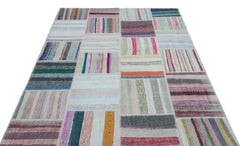 Teselya 25472 Multy Striped Wool Handmade Area Rug 5'3" x 7'6"