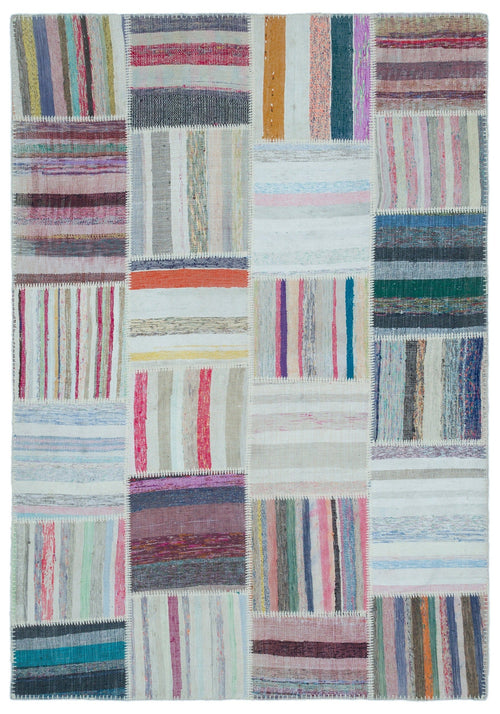Teselya 25472 Multy Striped Wool Handmade Area Rug 5'3" x 7'6"