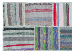 Teselya 25473 Multy Striped Wool Handmade Area Rug 5'3" x 7'5"