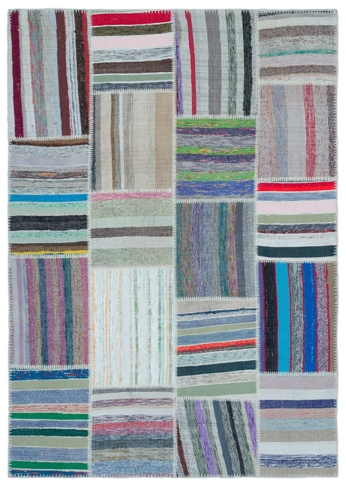 Teselya 25473 Multy Striped Wool Handmade Area Rug 5'3" x 7'5"