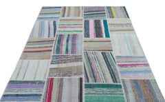Teselya 25476 Multy Striped Wool Handmade Area Rug 5'3" x 7'5"