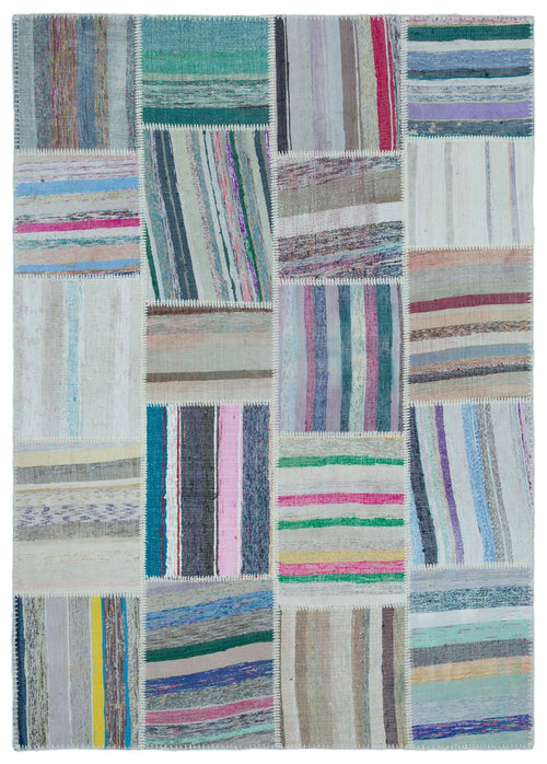 Teselya 25476 Multy Striped Wool Handmade Area Rug 5'3" x 7'5"